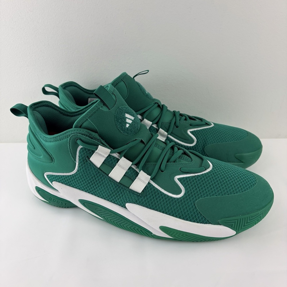 Adidas Green White Men's Basketball Shoes Boost Cushioning US 15 New‎ No Box